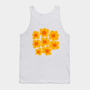 70s retro hippie flowers in yellow and orange Tank Top